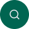 Ícone de lupa em branco sobre fundo verde, representando busca, pesquisa e localização de informações.